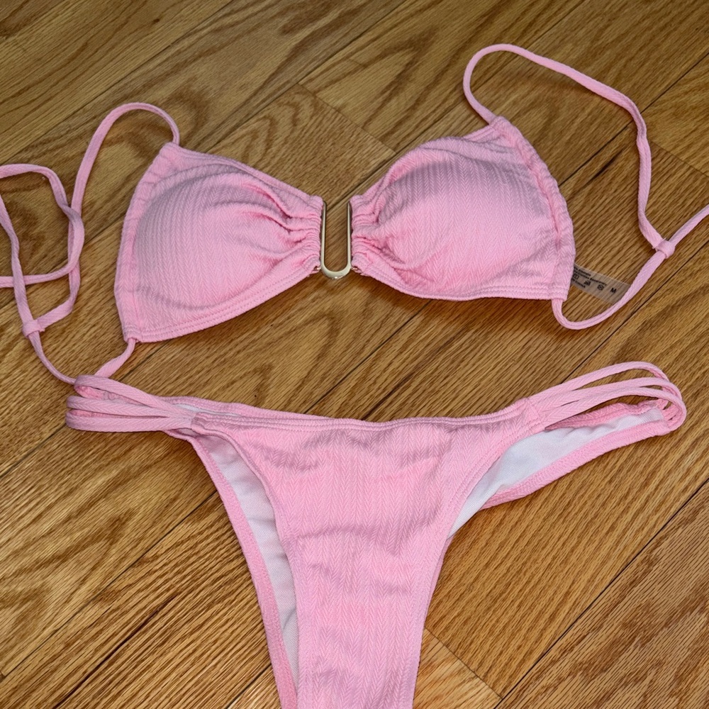 Pink Ribbed Bikini Set - Picture 8 of 8